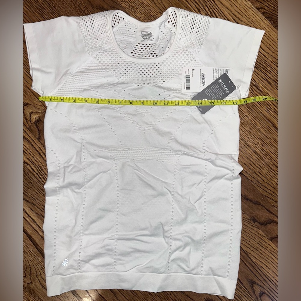 NWT - ATHLETA Diamond Mesh Trophy Tee - Bright White - Size Large (L) - Picture 8 of 10